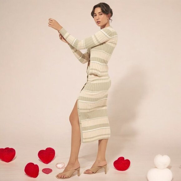 NWT MØN RENN - Reed Knit Shirt & Midi Skirt Set - Picture 2 of 4